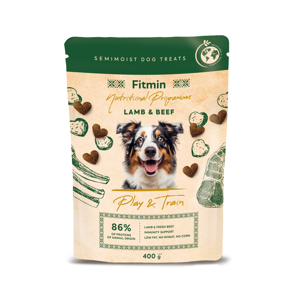 FITMIN NP Play and Train Lamb & Beef Dog Treats 400g