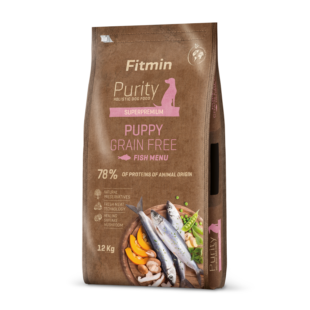 Fitmin Dog Purity Grain-Free Puppy Fish bag - Holistic high-protein puppy nutrition.