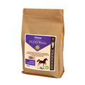 A 0.5kg paper bag of Fitmin Flexi Penta supplementary feed for horses. The label features a purple and cream design with a trotting horse silhouette, stating it supports the natural regeneration of articular cartilage for joints and cartilage. It includes the Fitmin Faktor and provides up to 50 doses.
