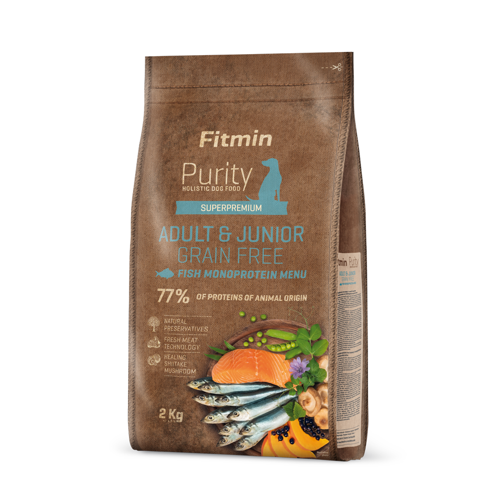 Fitmin Dog Purity Grain Free Adult & Junior Fish 12kg - Monoprotein Fresh Herring for Sensitive Skin