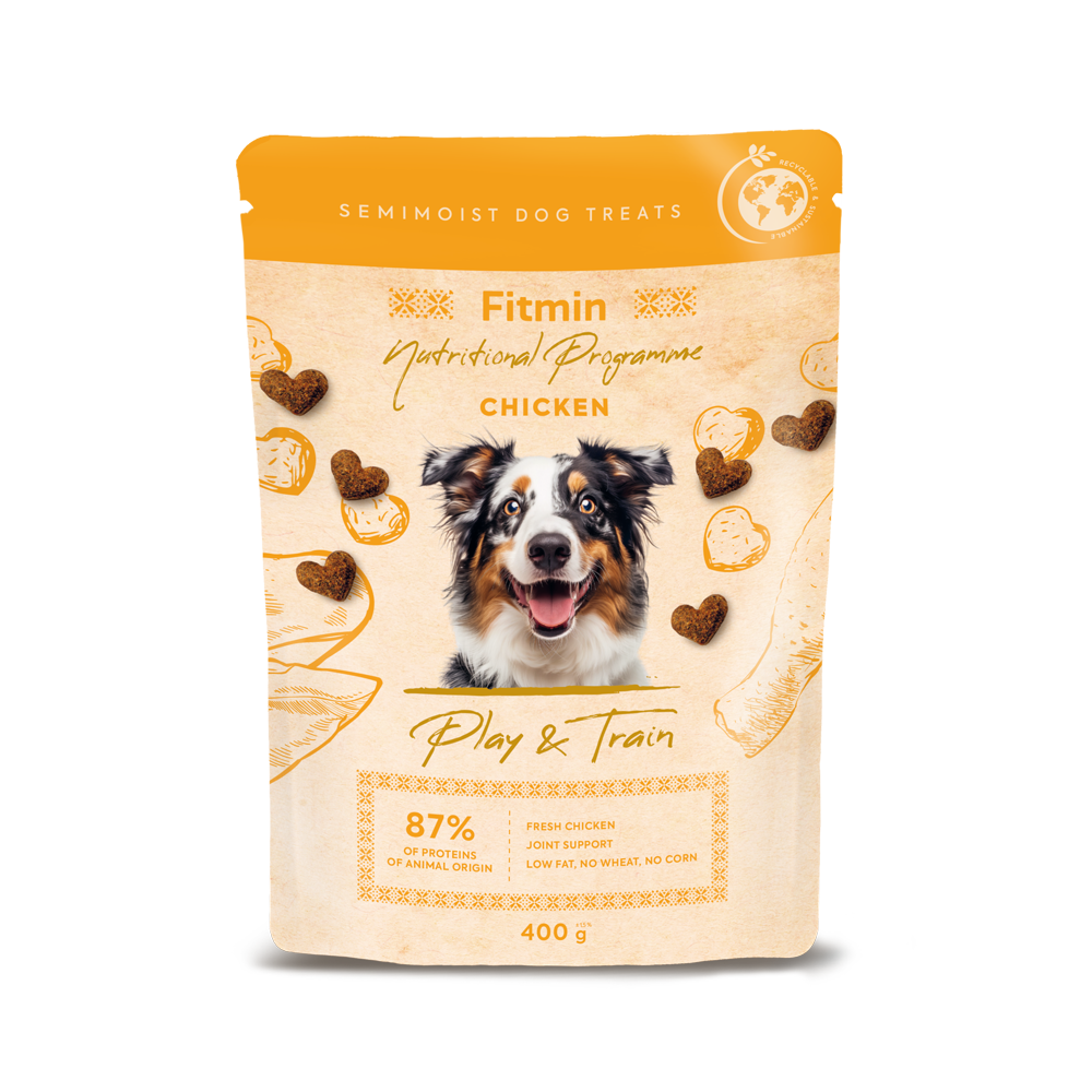 FITMIN NP Play and Train Chicken Dog Treats 400g