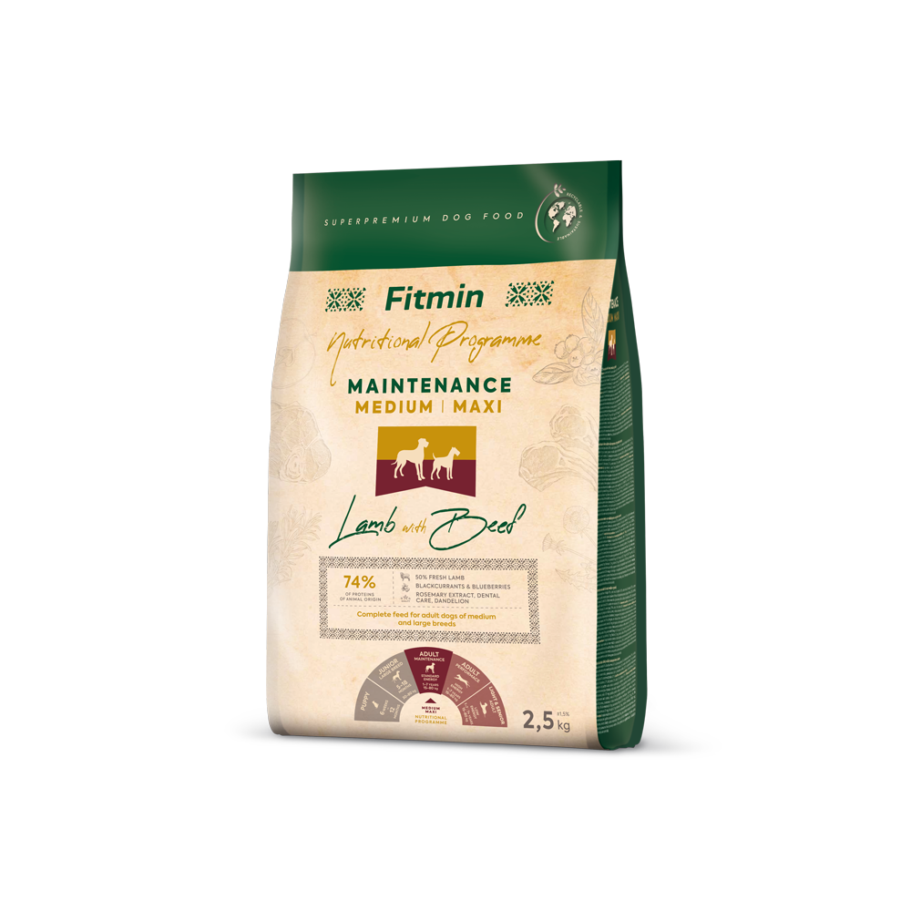 FITMIN Nutritional Program Medium/Maxi Maintenance Lamb with Beef